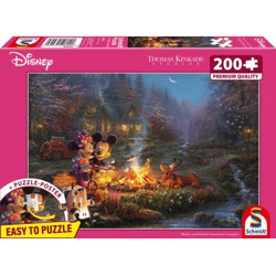 Disney Mickey and Minnie - Sweatheart Campfire - 200 Teile Puzzle - Thomas Kinkade Collection