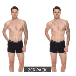 2er Pack Kappa Herren Boxershorts stylische Unterhosen 351K1JW AEB Schwarz/Weiß