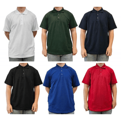 SANTINO Cws Men's Simple Polo Shirt with Cotton Blend, Short-Sleeve Shirt in Blue, Green, White, Red, or Black