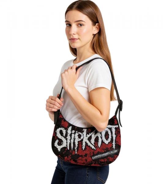 Slipknot Metal-Band Vintage-Tasche Umh&auml;nge-Tasche stylische Einkaufstasche Fan-Artikel LB111185SLPO Schwarz/Rot/Wei&szlig;
