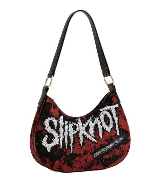 Slipknot Metal-Band Vintage-Tasche Umh&auml;nge-Tasche stylische Einkaufstasche Fan-Artikel LB111185SLPO Schwarz/Rot/Wei&szlig;