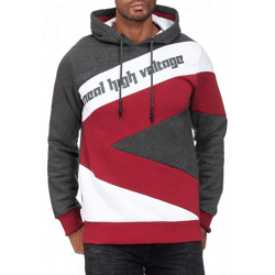 Sportlicher Hoodie für Herren im Color-Blocking-Style Kapuzen-Pullover Sweater 4727 Anthrazit/Weiß/Bordeaux