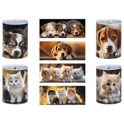 Money box animal puppies 4/s approx. 8.5 x 11.5cm
