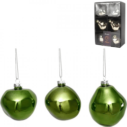 Xmas by Moos baubles green 8 cm 6 pcs.