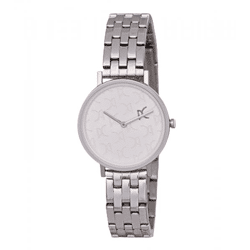 Pierre Cardin Damen Armband-Uhr mit Marken-Kürzel-Print analoge Quarz-Uhr 3ATM 31mm CBV.1539 Silber