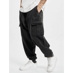 bequeme Karl Kani Herren Jeans Kordelzug Klettverschluss 400 g/m² mit Baumwolle Schwarz