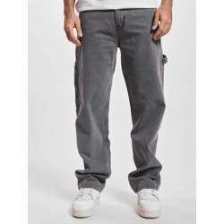 bequeme Karl Kani Herren Jeans Reißverschluss Taschen mit Baumwolle Grau