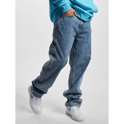 moderne Karl Kani Herren Jeans Reißverschluss Taschen mit Baumwolle Blau