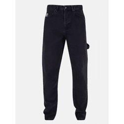 stylische Karl Kani Herren Jeans Reißverschluss Taschen mit Baumwolle Schwarz