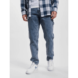 lässige Karl Kani Herren Jeans Reißverschluss Taschen mit Baumwolle Blau