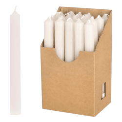 Stabkerze, Creme, Rustic, 20 Stk im Display, 20cmH