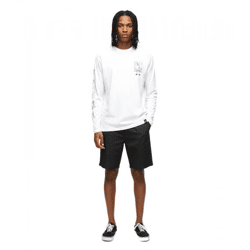 RE:COVERED X Nickelodeon Men's Long-Sleeve Shirt, SpongeBob SquarePants Design, Cotton T-Shirt, Round-Neck Shirt, MMVCM199, White