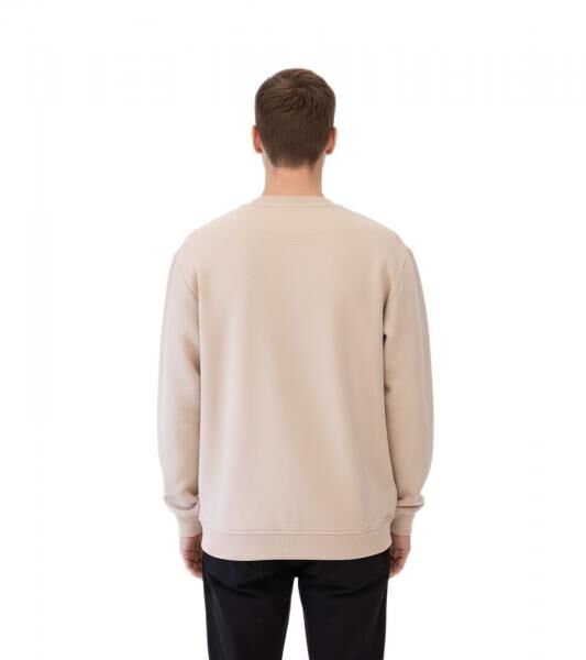 STONES Herren Oversized-Pullover moderner Baumwoll-Sweater mit Rundhals-Ausschnitt Sweatshirt 400gsm mit Logo-Stick Beige oder Hellbraun