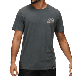 RE:COVERED X NFL New England Patriots Men's T-Shirt with Football Helmet, Cotton T-Shirt, Crew Neck, RCNFL1315F, Gray