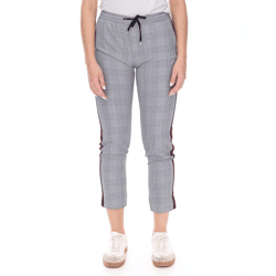 vestino Damen Business-Hose karierte Stoff-Hose Freizeit-Hose Grau/Schwarz