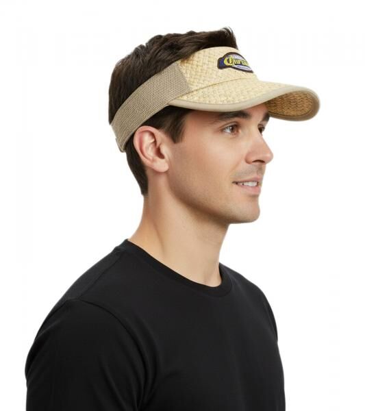 Corona Extra Unisex Visor-Cap stylische Sommer-Cap Sonnen-Blende mit Stroh 5369COR Beige