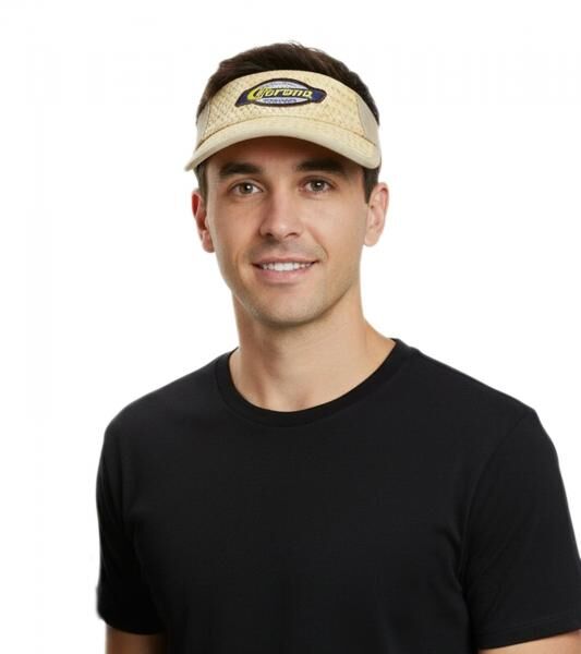 Corona Extra Unisex Visor-Cap stylische Sommer-Cap Sonnen-Blende mit Stroh 5369COR Beige