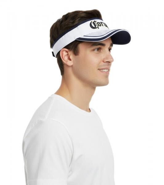 Corona Extra Unisex Visor Cap—Stylish Cotton Cap with Sun Visor 5366COR White