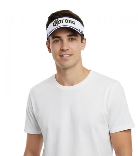 Corona Extra Unisex Visor Cap—Stylish Cotton Cap with Sun Visor 5366COR White