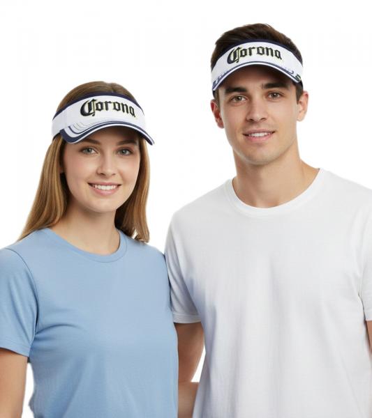 Corona Extra Unisex Visor Cap—Stylish Cotton Cap with Sun Visor 5366COR White