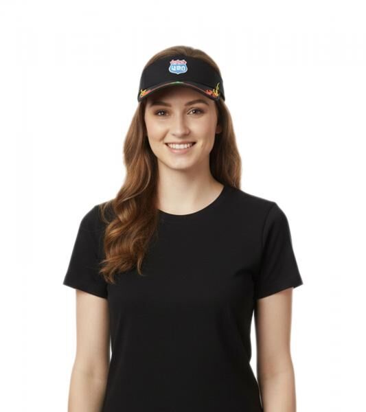 HIGHWAY 430 Unisex Visor-Cap stylische Baumwoll-Cap Sonne-Blende 7241GUY Schwarz