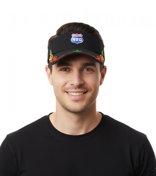 HIGHWAY 430 Unisex Visor-Cap stylische Baumwoll-Cap Sonne-Blende 7241GUY Schwarz