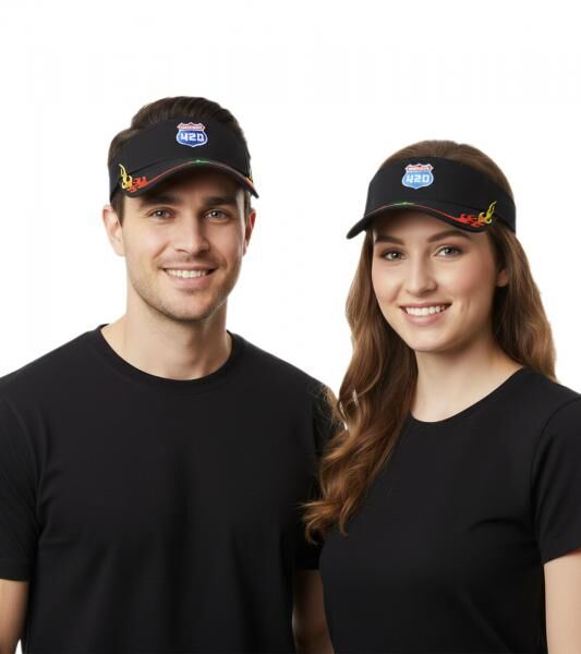 HIGHWAY 430 Unisex Visor-Cap stylische Baumwoll-Cap Sonne-Blende 7241GUY Schwarz