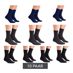 Atmungsaktive 10 Paar CAPPUCCINO ITALIA Damen & Herren Bambus-Socken Alltags-Strümpfe Freizeit-Socken 11685 Schwarz/Dunkelblau/Grau