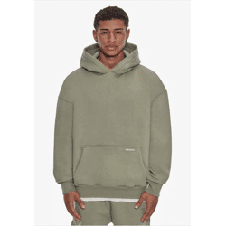 moderner Dropsize Herren Hoodie mit Baumwolle Khaki