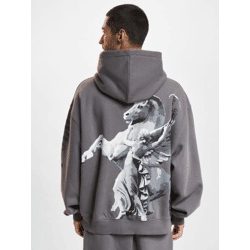 moderner DEF Herren Hoodie mit Baumwolle Grau