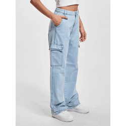 bequeme DEF Damen Jeans Taschen mit Baumwolle Blau