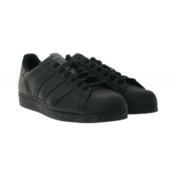adidas Superstar Damen Sneaker mit ikonischem Shell Toe Design Echtleder-Schuhe Low Top Sneaker EG4957 Schwarz