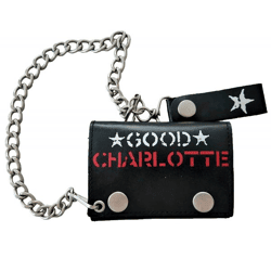 Good Charlotte Vinyl Stilvolle walisische Rockband Band-Brieftasche mit Logo-Schriftzug Portemonnaie Schwarz