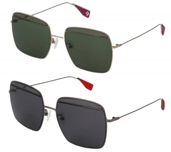 Converse Damen & Herren Sonnenbrille mit UV400-Schutz mit Lichtdurchl&auml;ssigkeit 3 Urlaubs-Brille SCO148 Grau/Rot oder Gold/Gr&uuml;n