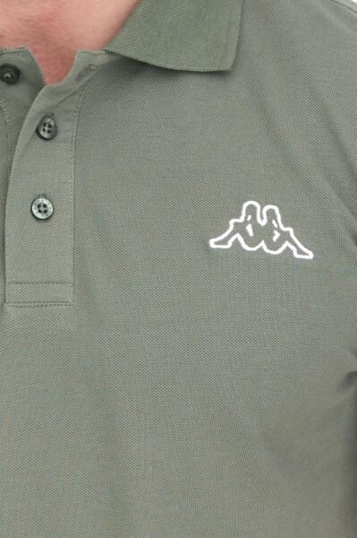 Kappa Herren Baumwoll-Polo mit kleiner Stickerei Polo-Shirt Kurzarm-Shirt Pique-Strick 303173NC A02 Gr&uuml;n