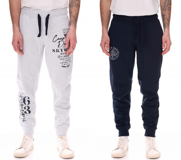CAMP DAVID Herren Jogging-Hose mit Baumwollanteil Sweat-Hose Trainings-Hose 428251 Dunkelblau oder Grau