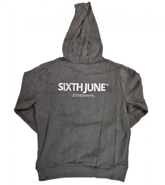 Sixth June Herren Hoodie mit Kapuze Freizeit-Pullover Baumwoll-Pullover 22640 Grau