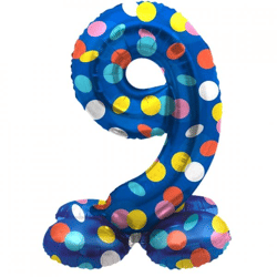 Folat folieballon staand 9 Dots 41 cm