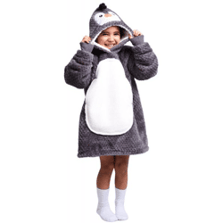 Noxxiez - kuscheliger Hoodie 3 bis 6 Jahre - Pinguin