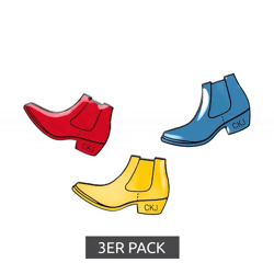 3er Pack Calvin Klein Unisex Anstecknadeln im Boots-Design Edelstahl-Pins-Up Emaille-Broschen KJJNDH300400 Gelb/Rot/Blau