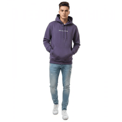 kuscheliger ON THAT ASS Xavier Herren Hoody Kapuzen-Pullover Baumwoll-Sweater mit Kängurutasche Fleece gefüttert Hoodie Lila