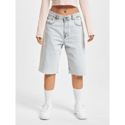 bequeme DEF Damen Shorts Reißverschluss mit Baumwolle Hell-Blau