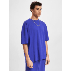 modernes DEF Herren T-Shirt 190 g/m² mit Baumwolle Blau
