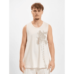 modernes Just Rhyse Herren T-Shirt mit Baumwolle Beige