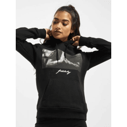 moderner Mister Tee Damen Hoodie 300 g/m² mit Baumwolle Schwarz