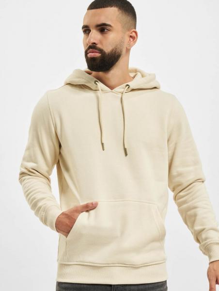 moderner URBAN CLASSICS Herren Hoodie Kordelzug Kapuze 300 g/m&sup2; mit Baumwolle Beige