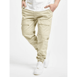 moderne URBAN CLASSICS Herren Hose Kordelzug Reißverschluss 320 g/m² mit Baumwolle Beige