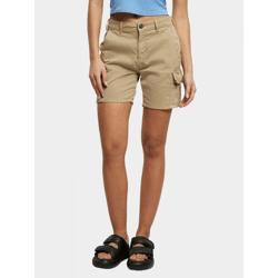 leichte Urban Classics Damen Shorts Stretch Reißverschluss Taschen mit Baumwolle Beige