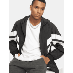 schlichte Urban Classics Herren Jacke Kordelzug Taschen 97 g/m² Schwarz/Weiß