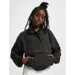 Casual URBAN CLASSICS Women's Jacket with Zipper and Hood, 78 g/m², Black